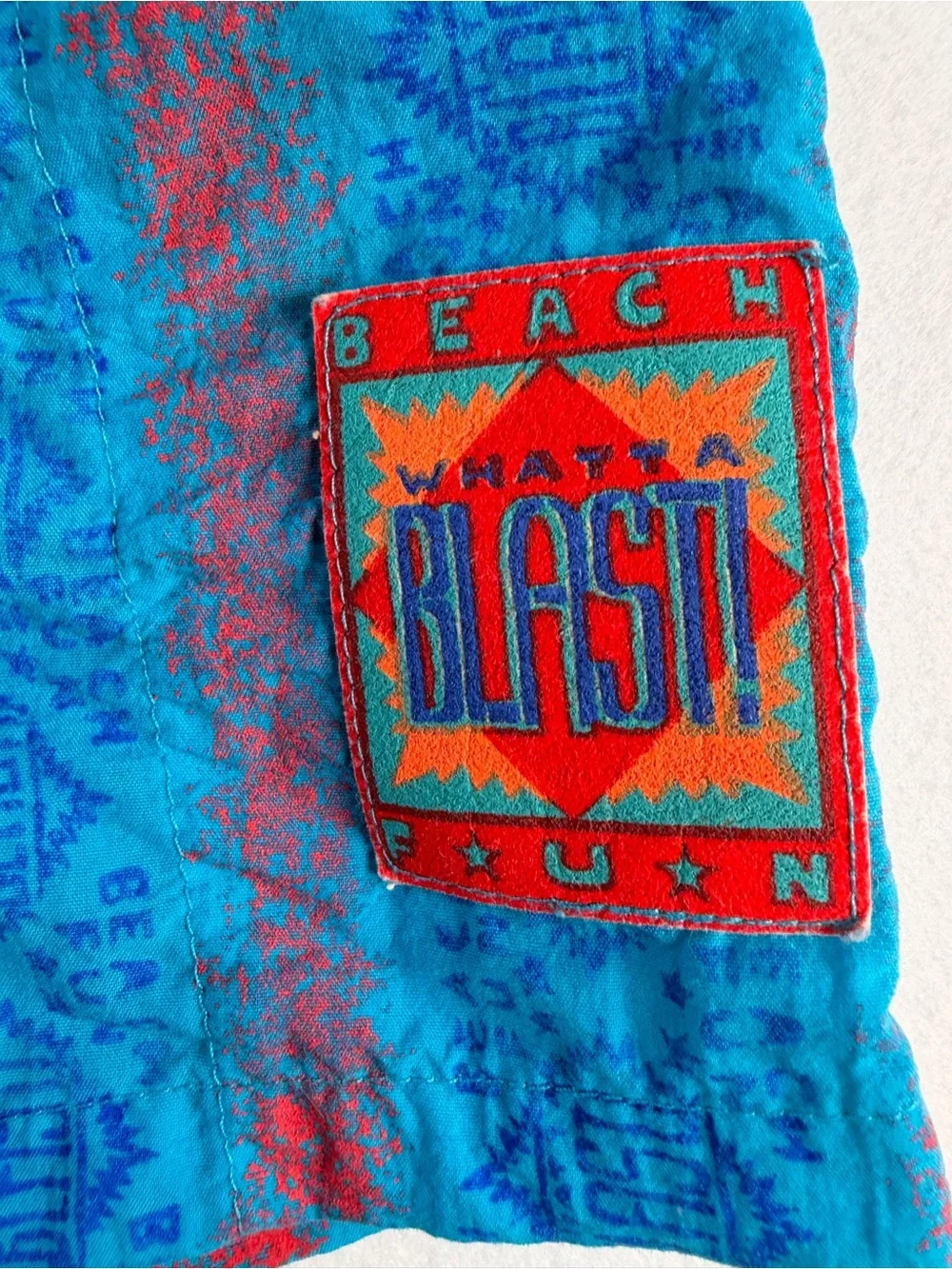 VTG Tadpole 80s Swim Trunks‎ Shorts Geometric AOP What a Blast! 2T